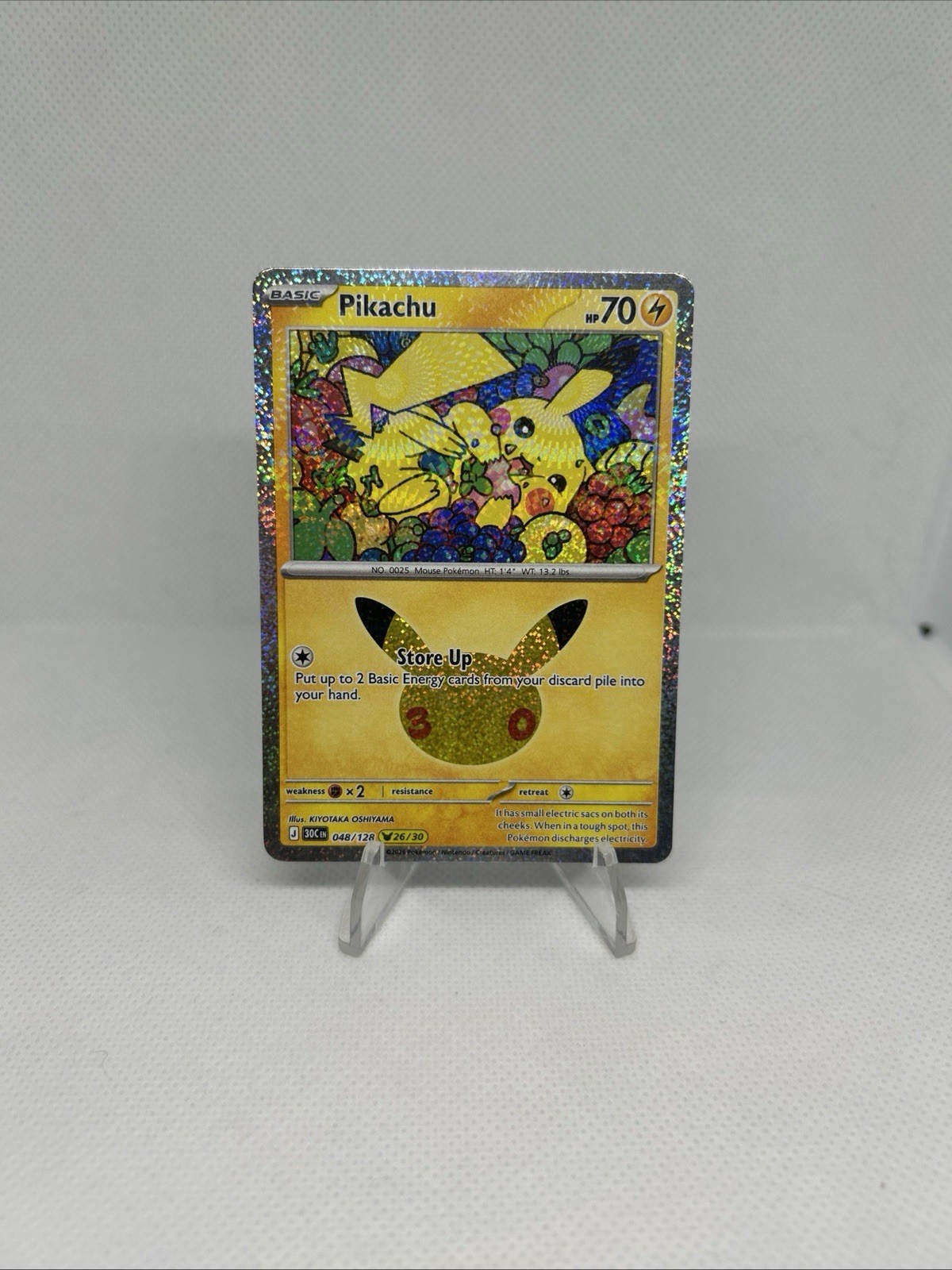 Pikachu 048/128 Celebrations Holo Rare Holo English 2021 Pokémon TCG 70 HP