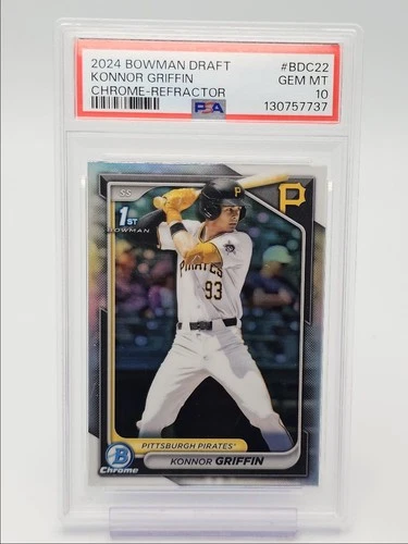 KONNOR GRIFFIN 2024 BOWMAN CHROME DRAFT 1ST REFRACTOR GEM MT PSA 10 Q3855
