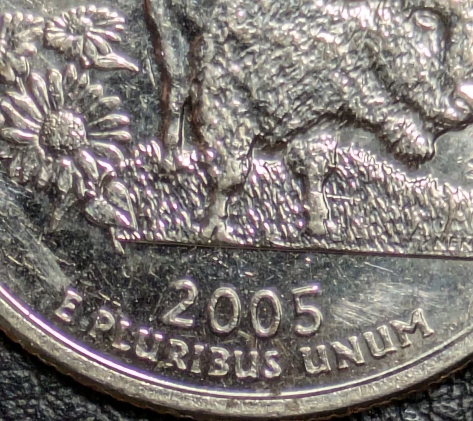 2005-D 25¢ Kansas State Quarter Proof Like "Detached Leg" Error Unc Details - Image 4 of 4