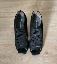 United Nude Peep Toe Women's Shoes Size 37 UK 4 Black Suede Heels