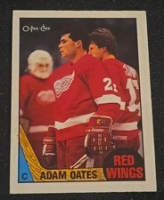 1987-88 OPC #123 Adam Oates Rookie Card NHL O-Pee-Chee *One Corner Crease*. rookie card picture
