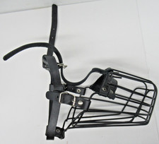 Dog Muzzle Metal Basket Large Dogs Long Snout Adjustable Durable Leather Straps