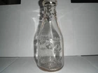 vintage o.s karn cuba ny milk bottle one quart glass