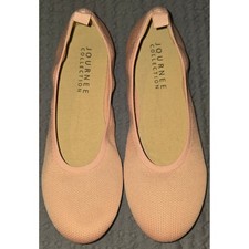 Journee Collection Pink Jersie Knit Ballet Flats Round Toe Size 7.5