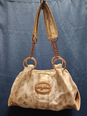 Vintage Baby Phat Purse Monogram Reptile Texture Rose Gold Hardware Chain Strap
