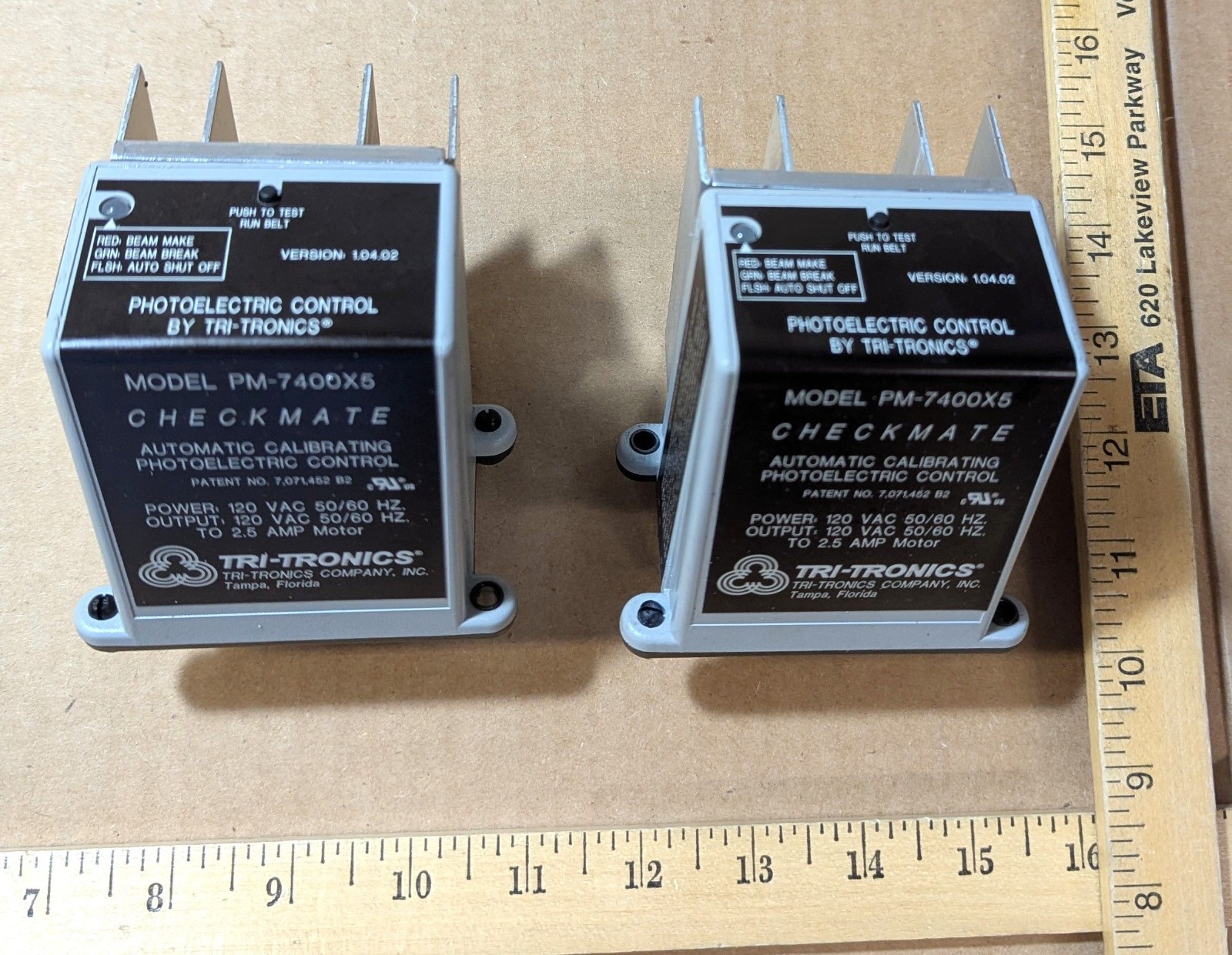 Lot Of Two [2] Tri-Tronics Checkmate Photo Controls Model PM-7400X5