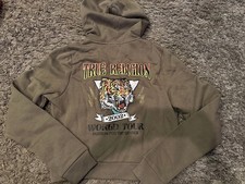NWT True Religion Tiger Shrunken Zip Up Hoodie Size M Medium