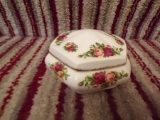 Royal Albert Old Country Roses Hexagonal Trinket Box 4" in diameter