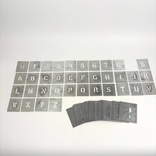 Metall Schablonen Alphabet Zahlen Gro&szlig;buchstaben 2 Sets + Nr. 0 - 8 + &