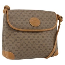 GUCCI Micro GG Supreme Shoulder Bag PVC Beige Gold 007 56 0087 Auth th6555