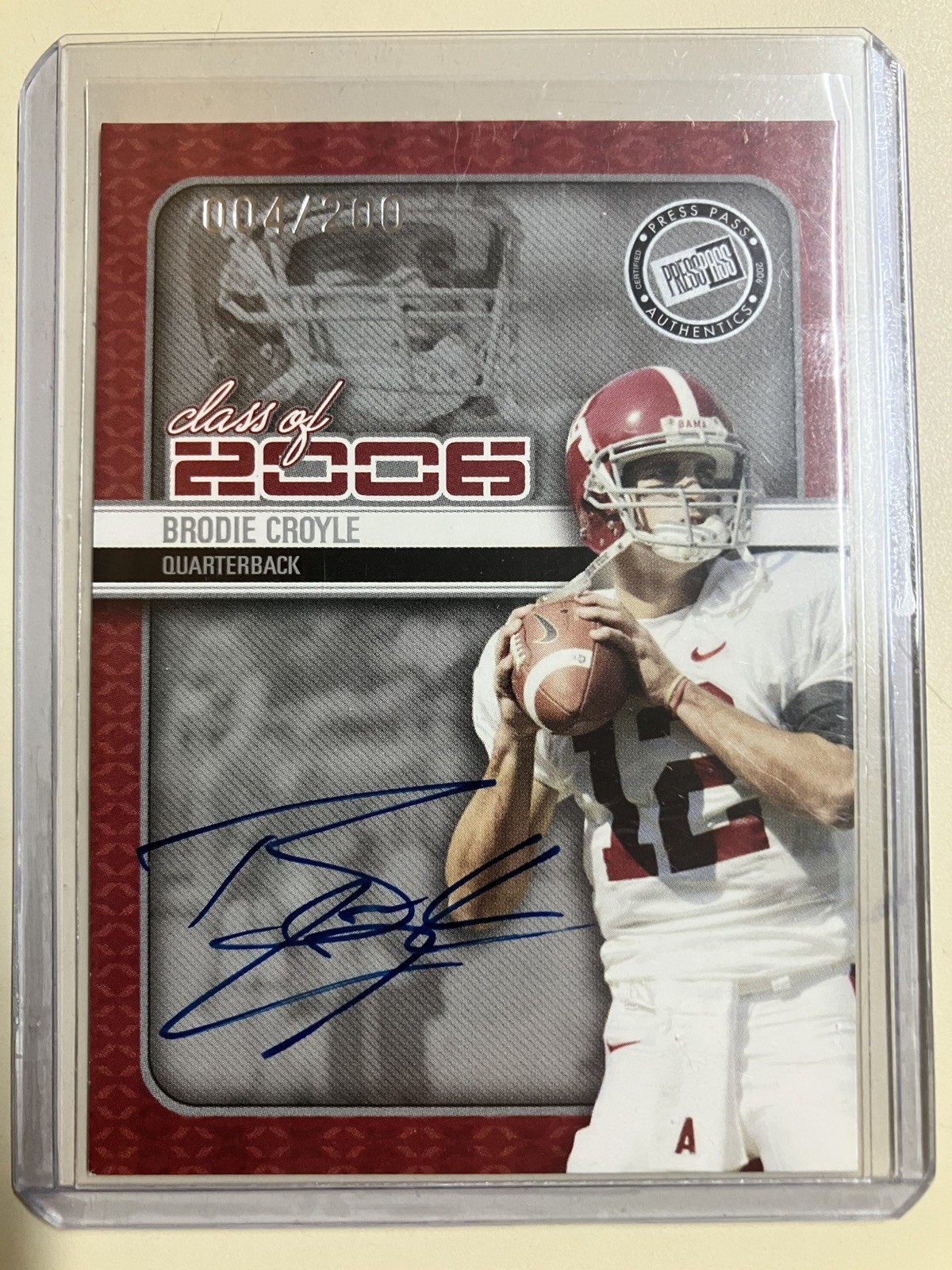 Brodie Croyle Press Pass Se Class of 2006 #CL2 Autograph