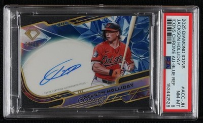 2025 Topps Diamond Icons Blue Refractor 9/15 Jackson Holliday PSA 8 Auto 16kt