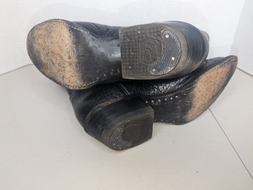 Stivali da cowboy western Tony Lama in pelle nera da uomo taglia 9,5 stile D 6903 - Foto 7 di 10