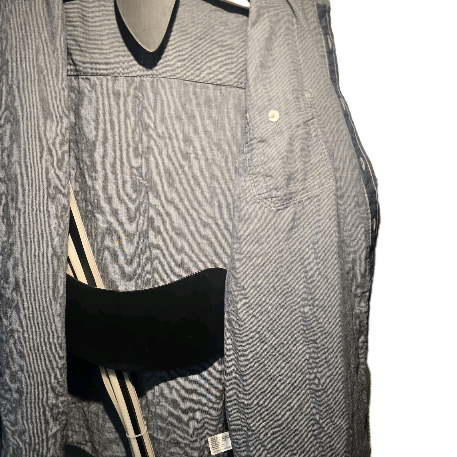 Mossimo Supply Co Shirt Mens 2XL Long Sleeve Button Down Micro Print Chambray image 8