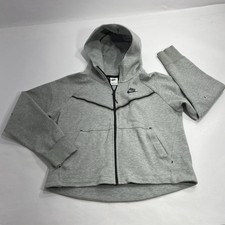 Nike Women's Small Gray Full Zip Hoodie Sweatshirt Hooded Drawstring Pockets
