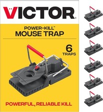 Victor Power-Kill Humane Mouse Traps M393SSR - 6 Easy Set, 6 Traps, Gray