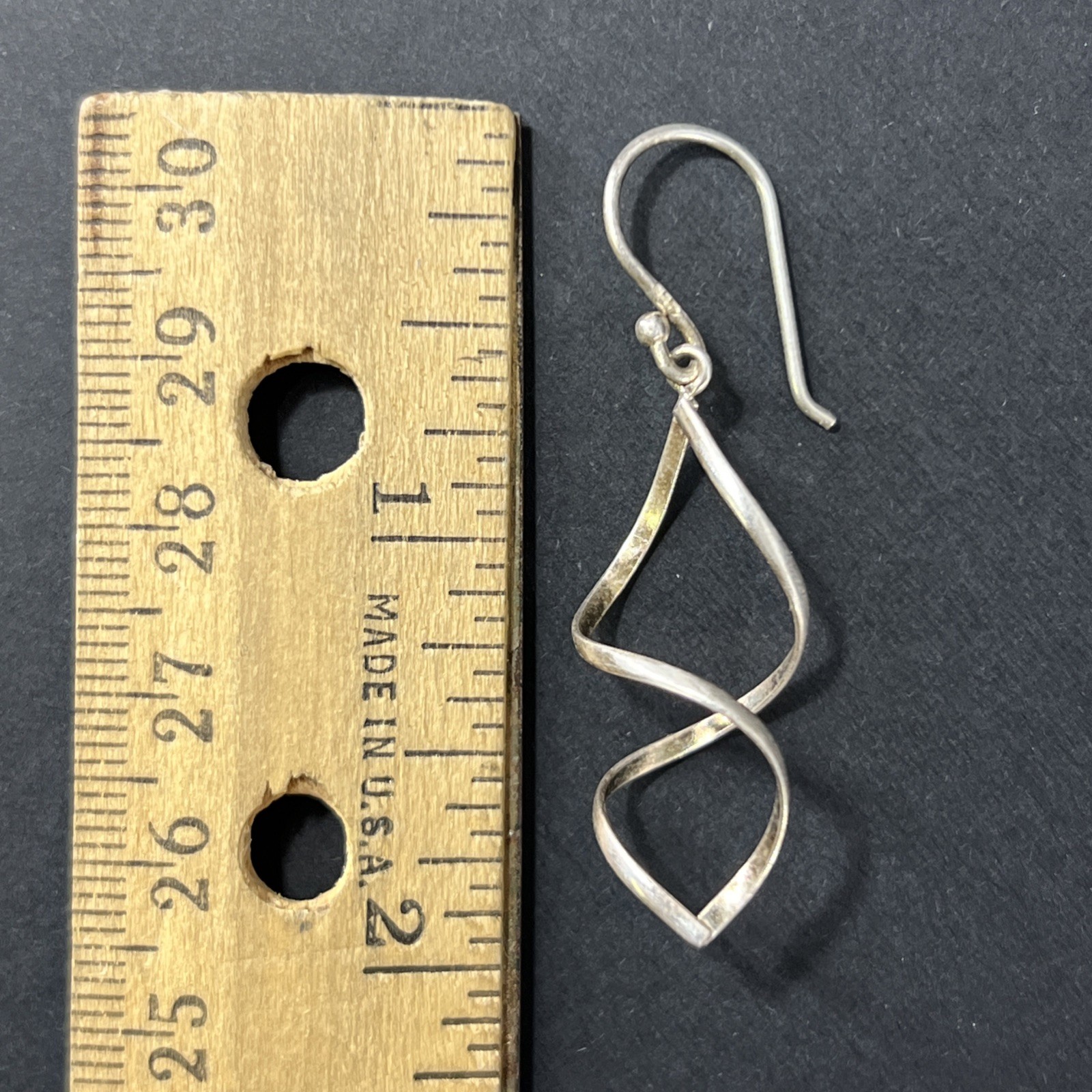 Spiral Loop Sterling Silver Dangle Drop Single Ea… - image 7