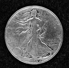 1942 Walking Liberty, silver Half-dollar, circulated, ungraded