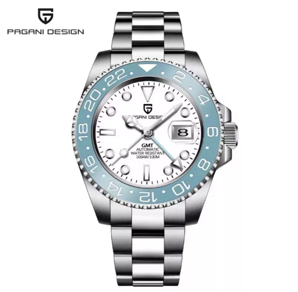 🔝 PAGANI DESIGN PD1662 GMT AUTOMATICO AZZURRO 2025ED JUBILEE ZAFFIRO OROLOGIO ⌚ - Immagine 3 di 4