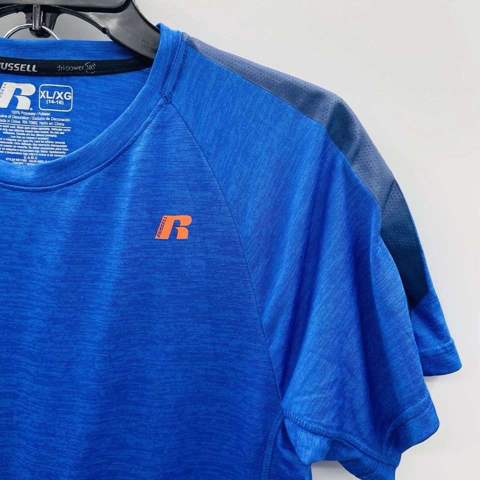 Russell Athletic Jóvenes Niños XL 14/16 2 Piezas Dri-Power Conjunto Camisa y Pantalones Cortos Azul Foto 2 de 4