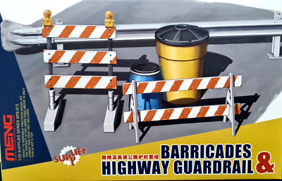 Hurdles Bins And 2 Guardrails Barricades Highway Meng Kit SPS-013 1:3 5