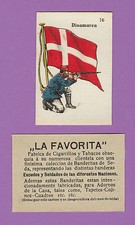 LA FAVORITA (CANARY ISLANDS) - SCARCE SILK FLAGS & SOLDIERS CARD - DENMARK
