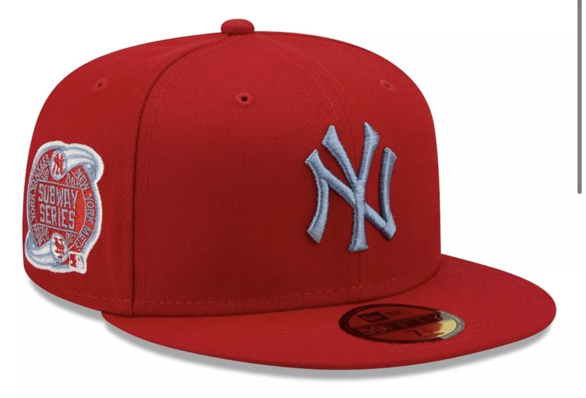 Subway Red 7 Sky Series Yankees Hat New eBay Blue | 5/8 Era UV York New 5950 Patch Size