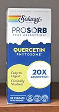 Solaray Prosorb Quercetin Phytosome 20x Absorption 30 Capsules VegCaps Pro Sorb