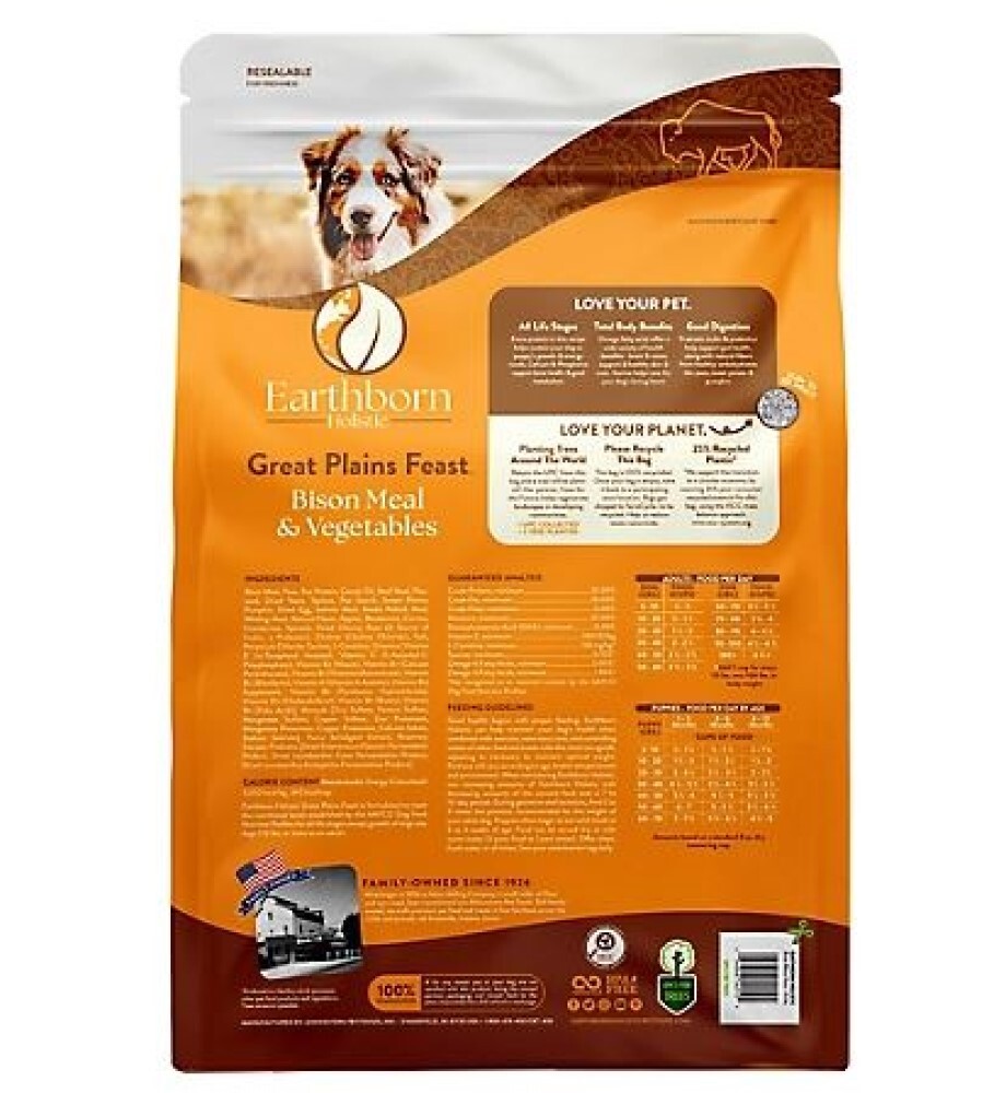 Earthborn Holistic 1750466 Great Plains Feast Bison Meal Dry Dog Food