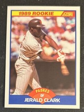 1989 Score Jerald Clark Baseball Rookie Card (RC) #644 Padres OF VG O/C. rookie card picture