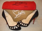 100% AUTHENTIC NEW WOMEN LOUBOUTIN BLACK GOTCHA PEEP PUMP/HEEL US 9 — photo 2