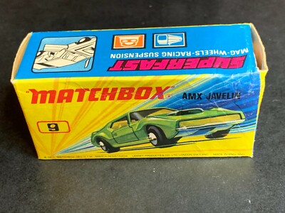 1972 Matchbox Superfast 9. SCARCE ISSUE AMX Javelin Car with Box