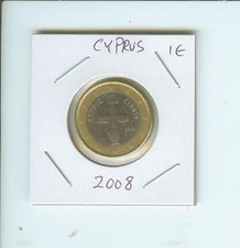2008 CYPRUS 1€  1-€  1 Euro Bimetallic Coin  !!
