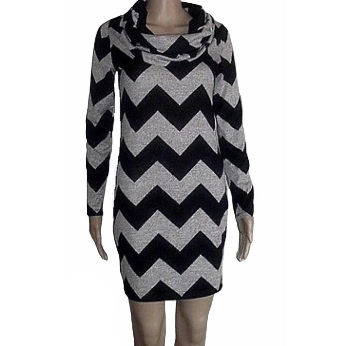 Grey Chevron Dress XS Gem