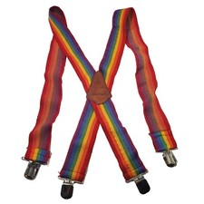 Vtg Hickok Rainbow Gay Pride Mork Mindy Elastic Adjustable Suspenders