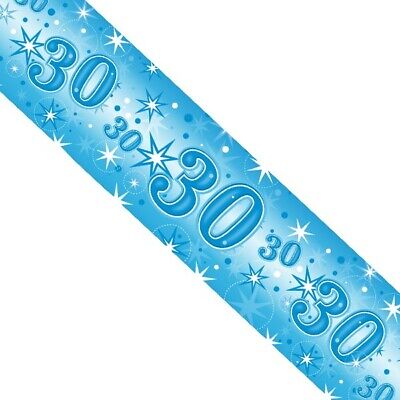 4 Today Blue Sparkly Holographic Party Banner Birthday Decoration 2.6M Long