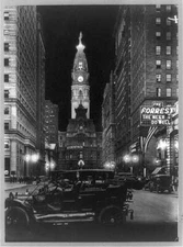 8" x 10" Photo Broad Street,Lit Tower,City Hall,Forrest,Philadelphia