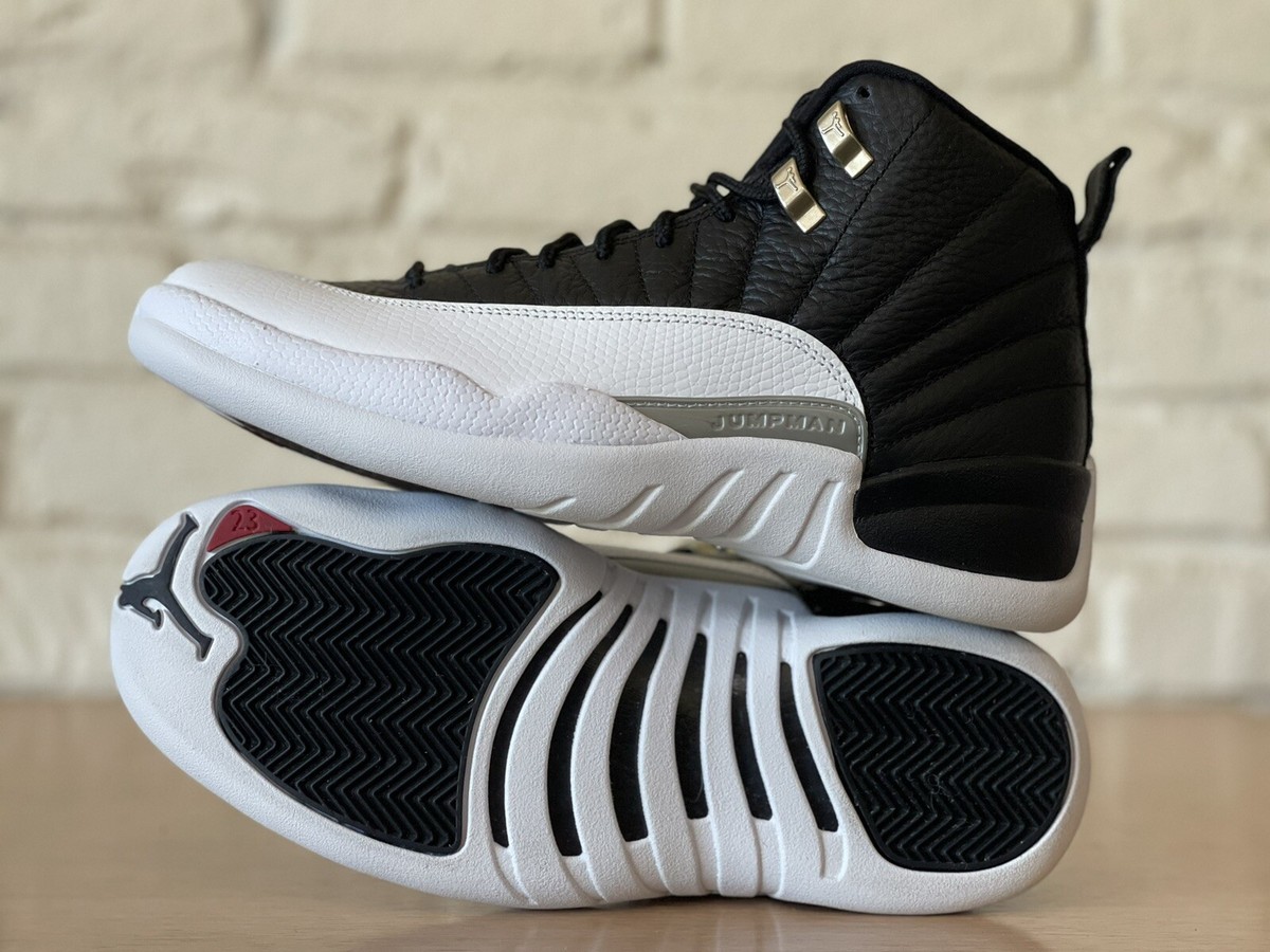 Air Jordan 12 Playoffs Retro Basketball Shoes Black White CT8013