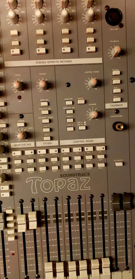 Soundtracs Topaz 48 channel Inline 8 bus Mixing Console (RARE Miami Vice Colors) - Image 4 of 4