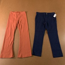 Old Navy Girls Size 6 Blue Skinny Chino Pants Copper Flare Leggings 2 Pieces NWT