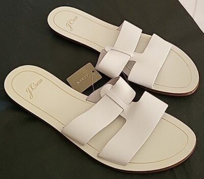 NWT Jcrew Cyprus Interlocking White Slides Sandals 10