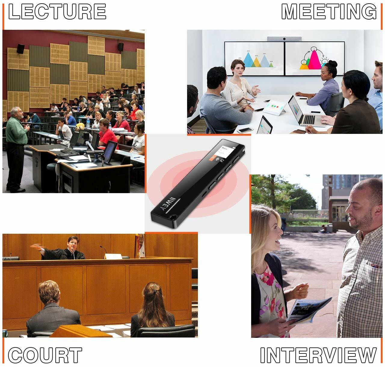 Iiwey Digital Voice Activated Recorder 16GB Playback For Classes MP3's Meetings