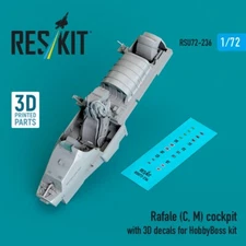 1/72 Reskit RSU72-0236 Rafale (C, M) cockpit with 3D decals for HobbyBoss kit (3