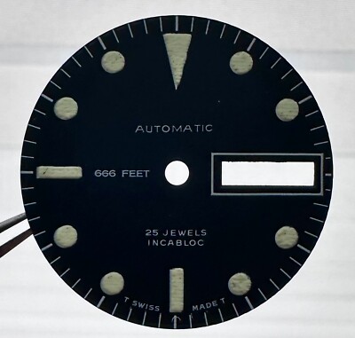 DIAL FOR ETA 2836-2 DIVER 666 FEET LUME AUTOMATIC D = 26mm VINTAGE