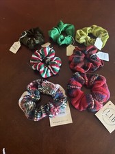 Set of 9 Handmade Hair Scrunchie Christmas Green And Red Hair Accessories