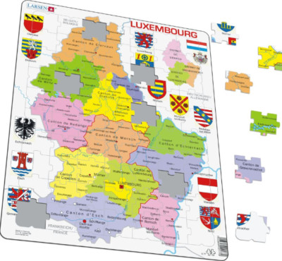 Karte von Luxemburg - Rahmen/Brett Puzzle 29 cm x 37 cm (LRS K77-V1)