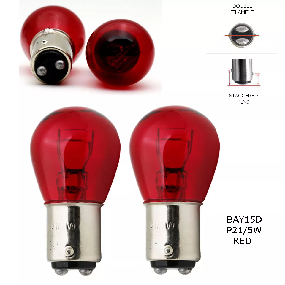 P21/5W BAY15d 380 RED Stop Brake/Tail Car Light Bulbs UK EU ROAD