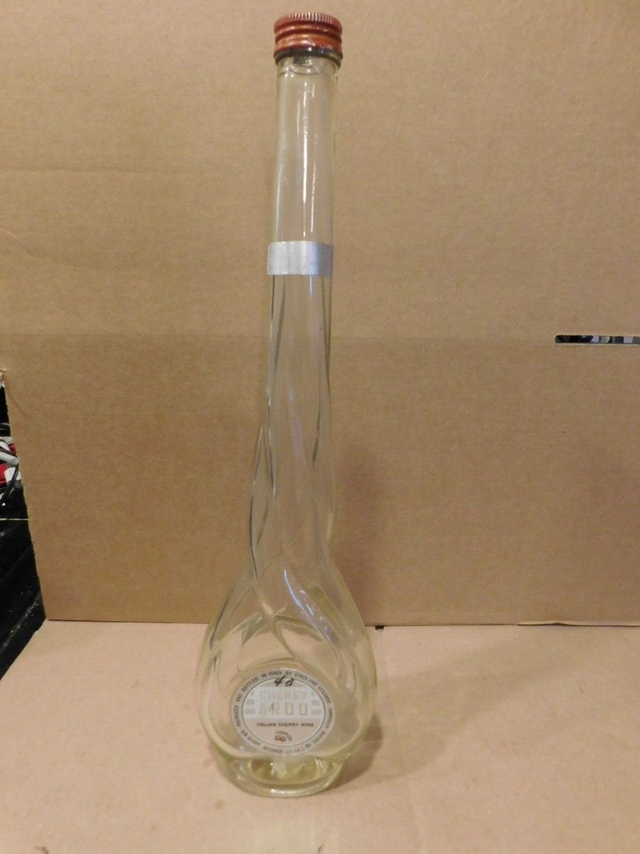VINTAGE GIROLAMO LUXARDO ITALY TALL TWISTED GLASS CHERRY ARDO WINE