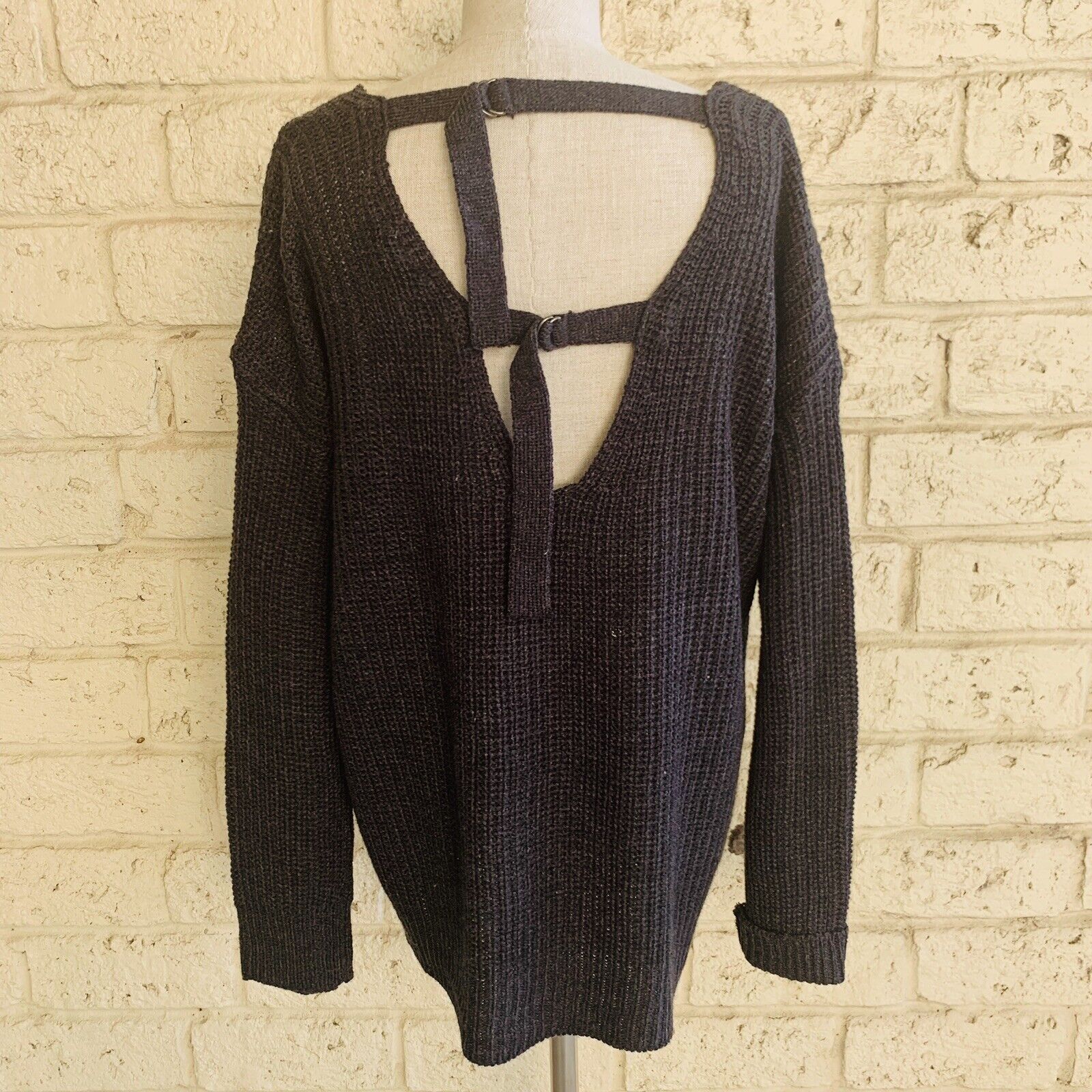 Alison Andrews Womens Small Charcoal Gray Knit Cu… - image 3
