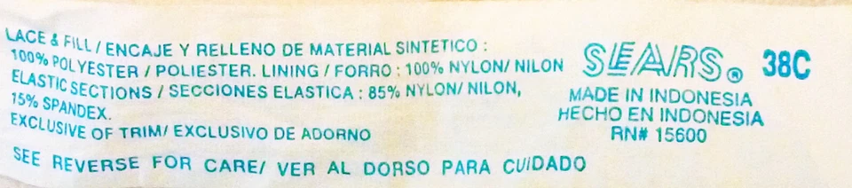 SUJETADOR SEARS BRIDAL BLANCO ENCAJE TRANSPARENTE LIGERAMENTE ACOLCHADO COPAS CON AROS LONGLINE 38C D Foto 3 de 3